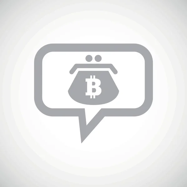 Bitcoin purse grey message icon — Stockový vektor