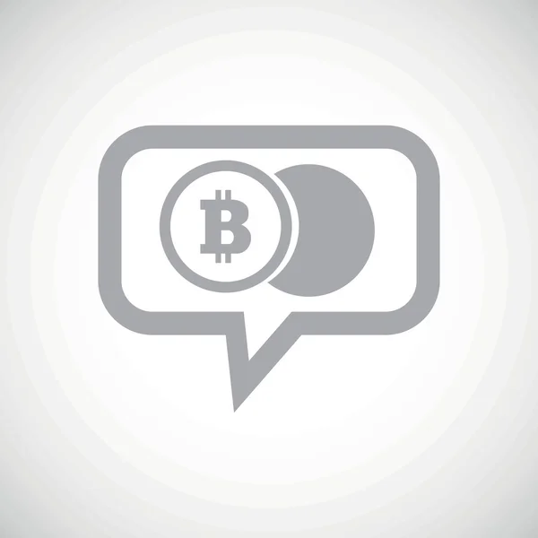 Bitcoin coin grey message icon — Stockový vektor