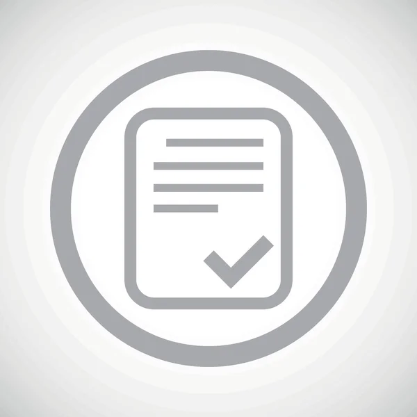 Grey approved document sign icon — Stock vektor