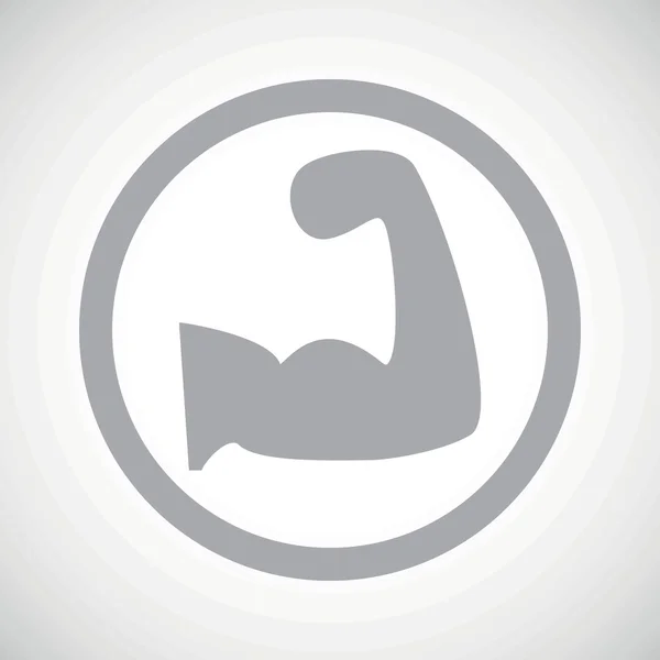 Grey muscular arm sign icon — 图库矢量图片