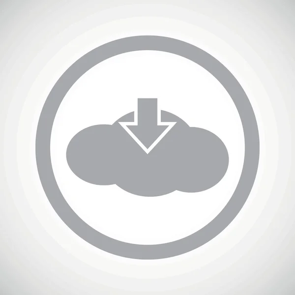 Grey cloud download sign icon — 스톡 벡터