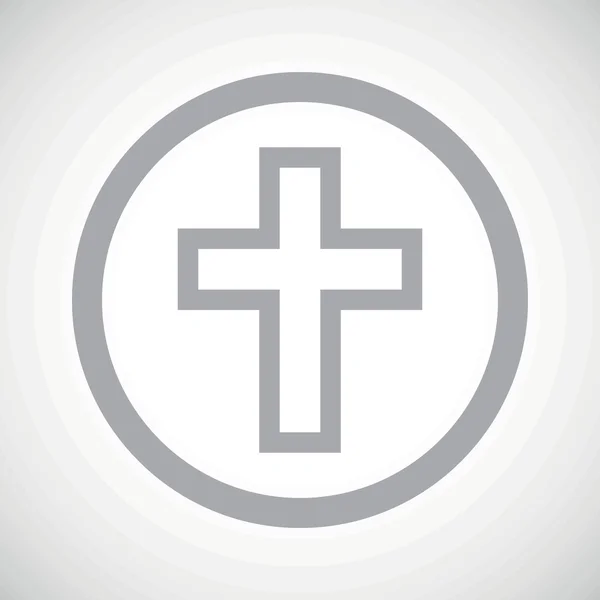 Grigio croce cristiana segno icona — Vettoriale Stock