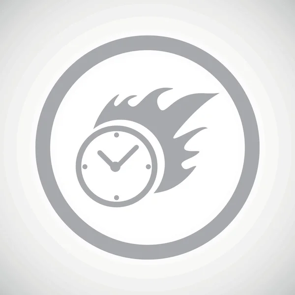 Grey burning clock sign icon — Stockový vektor