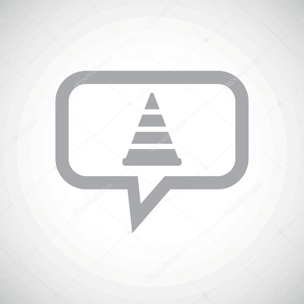 Traffic cone grey message icon