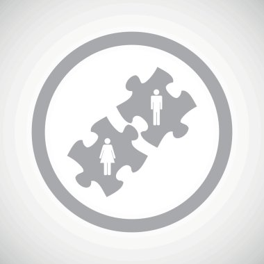 Grey people puzzle sign icon
