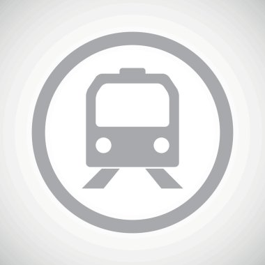 Grey train sign icon