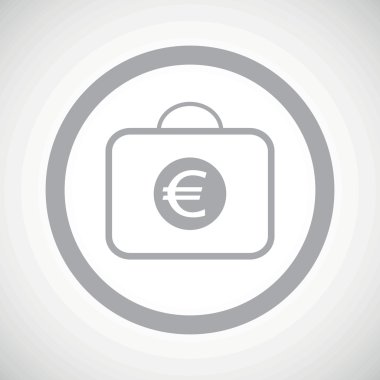 Grey euro bag sign icon