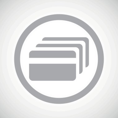 Grey credit card sign icon