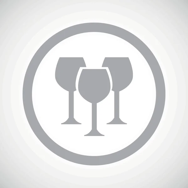 Icono de signo de copa de vino gris — Vector de stock