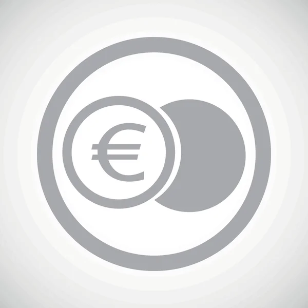 Grey euro coin sign icon — Stock Vector