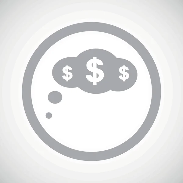 Grey dollar thought sign icon — Wektor stockowy