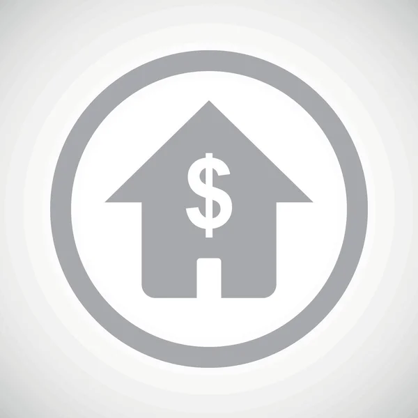 Grey dollar house sign icon — Stock Vector