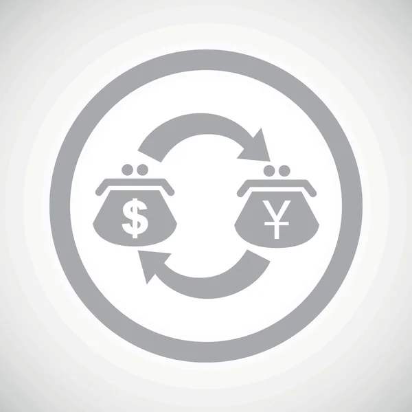 Grey dollar yen exchange sign — Stock Vector