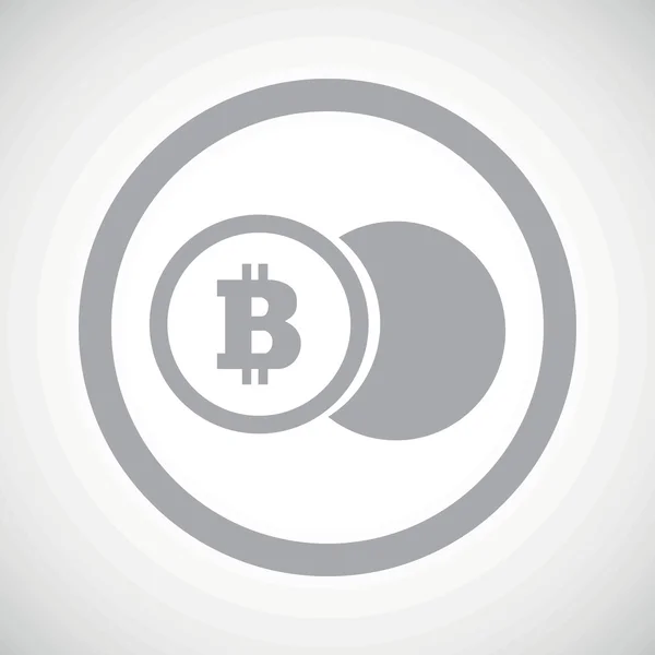 Grey bitcoin coin sign icon — Stockový vektor