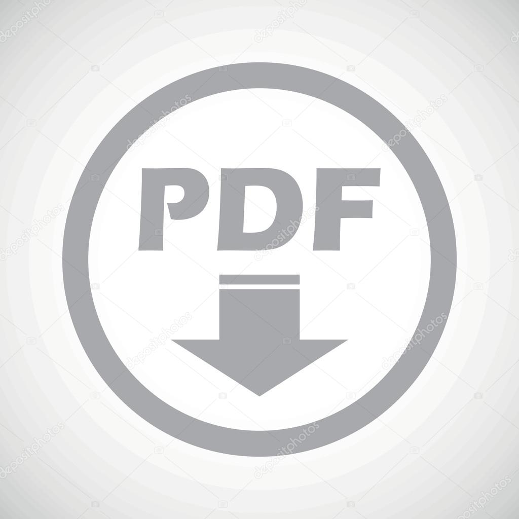 Grey PDF download sign icon
