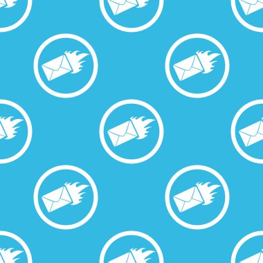 Burning letter sign blue pattern