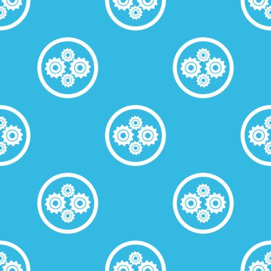 Cogs sign blue pattern