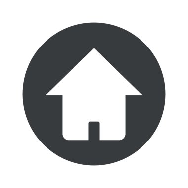 Tek renkli yuvarlak ev simgesini