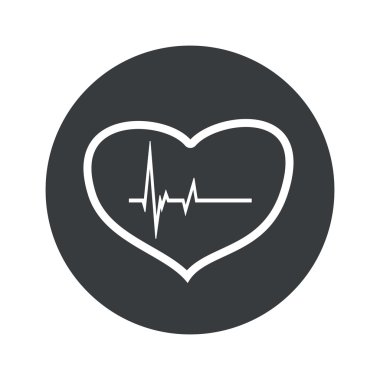 Tek renkli yuvarlak Kardiyoloji simgesi