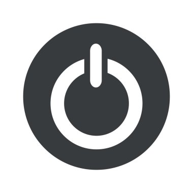 Tek renkli yuvarlak güç simgesi