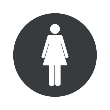 Tek renkli yuvarlak kadın simgesi
