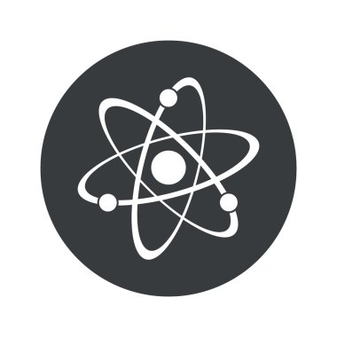 Tek renkli yuvarlak atom simgesi