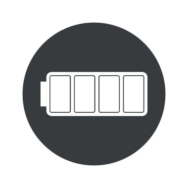 Tek renkli yuvarlak tam pil simgesi