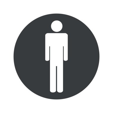 Tek renkli yuvarlak adam simgesi