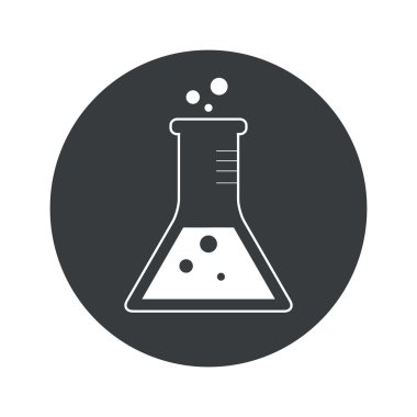 Tek renkli yuvarlak konik şişesi simgesi