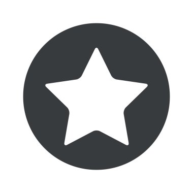 Tek renkli yuvarlak yıldız simgesi