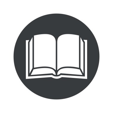 Tek renkli yuvarlak kitap simgesi