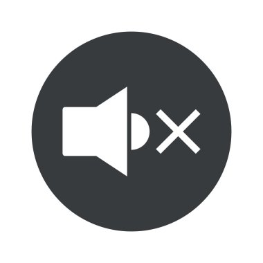 Tek renkli yuvarlak sessiz ses simgesini