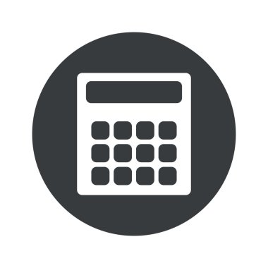 Tek renkli yuvarlak hesap makinesi simge