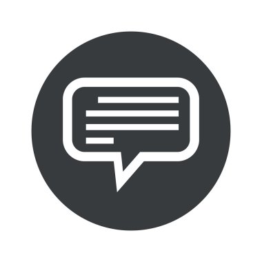 Monochrome round text message icon