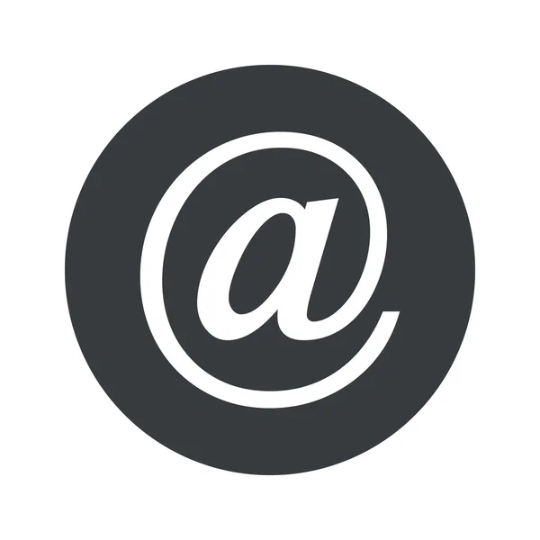 Monocromo redondo e-mail icono — Vector de stock