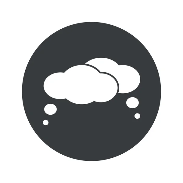 Monochrome round thoughts icon — Stock Vector