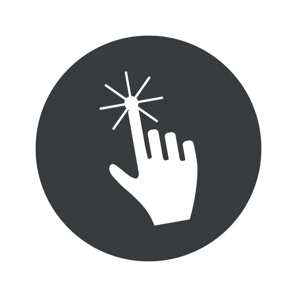 Icono de cursor de mano redonda monocromo — Vector de stock