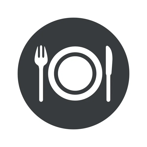 Monochroom ronde diner pictogram — Stockvector