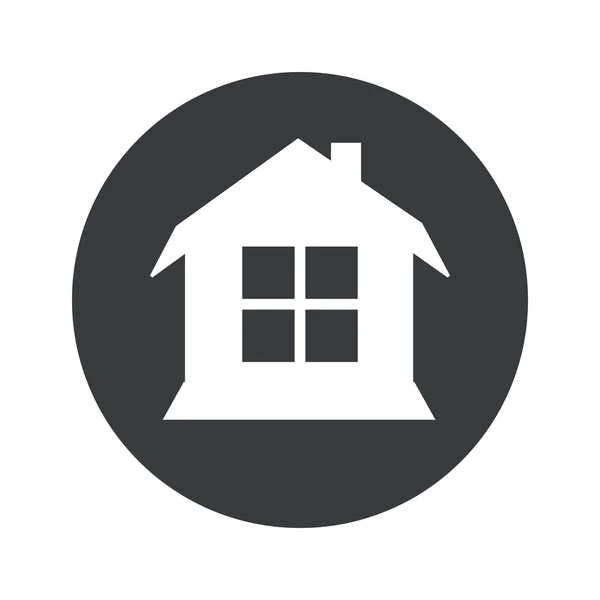 Monochrome round house icon — Stock Vector