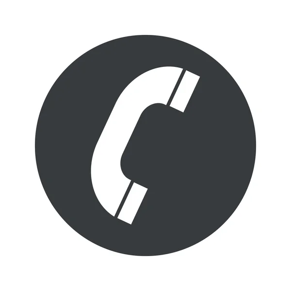 Monochrome round call icon — Stock Vector