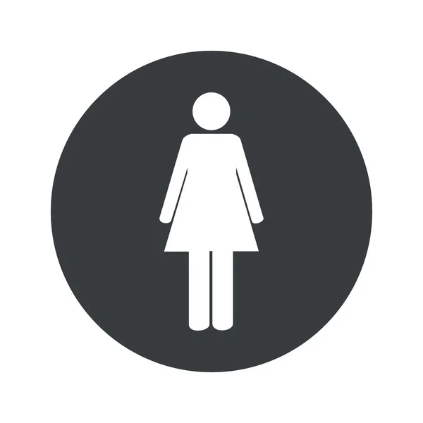 Monochrome round woman icon — Stock Vector