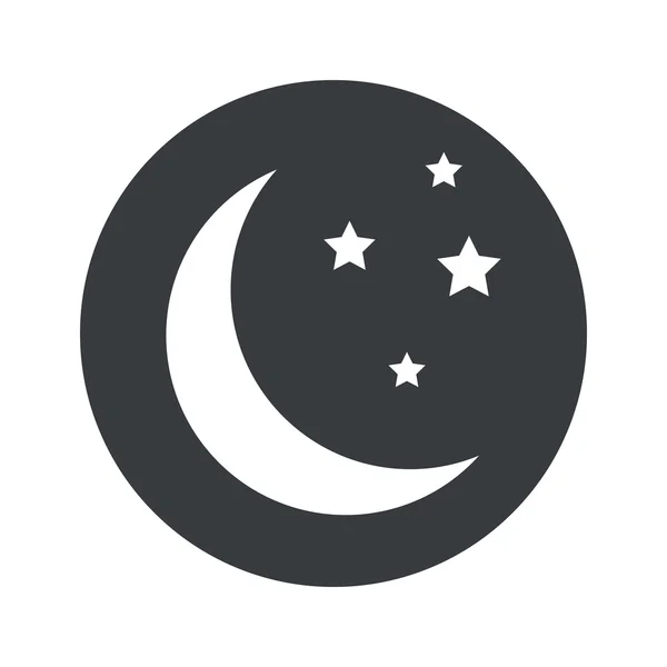 Monochrome round night icon — Stock Vector