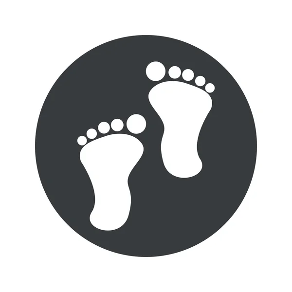 Monochroom ronde voetafdruk pictogram — Stockvector