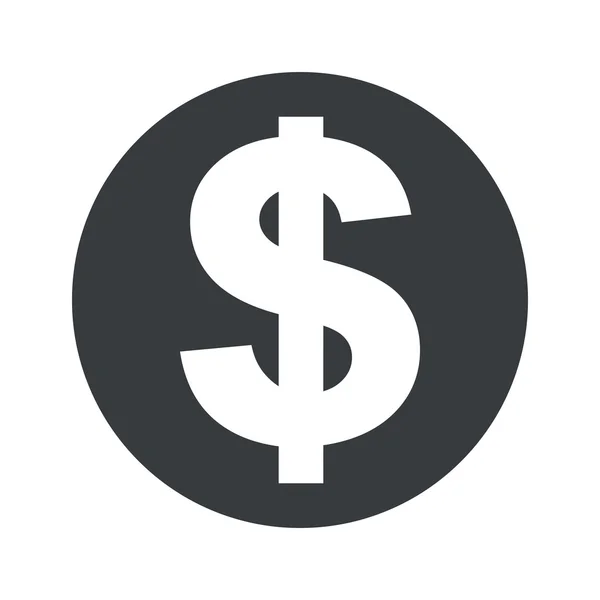 Monocromatico icona dollaro rotondo — Vettoriale Stock