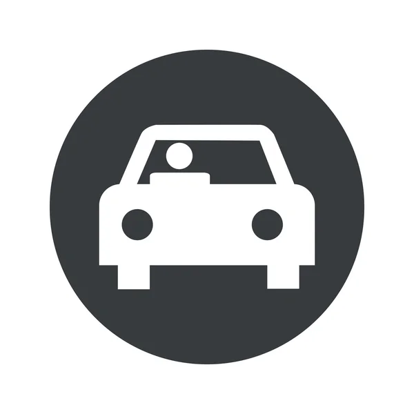 Monocromo icono del coche redondo — Vector de stock