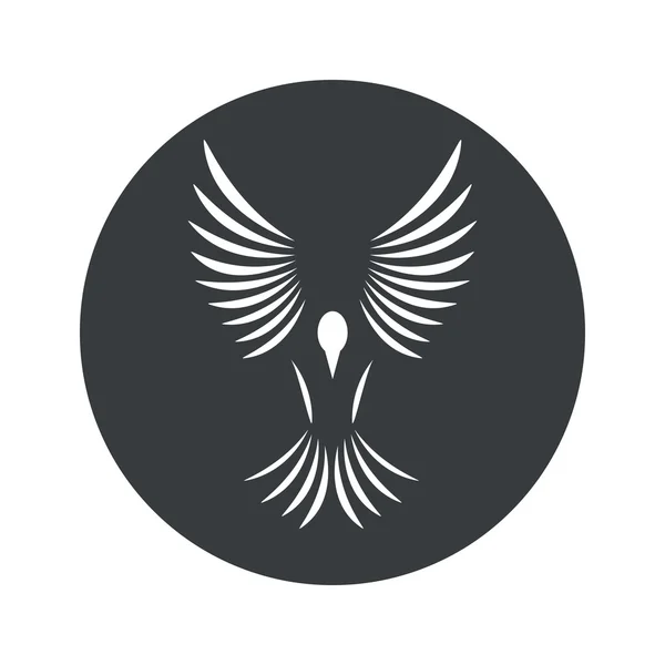 Монохромна кругла піктограма птаха — стоковий вектор