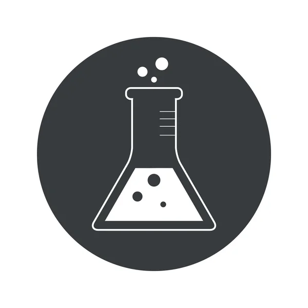 Monochrome round conical flask icon — Stock Vector