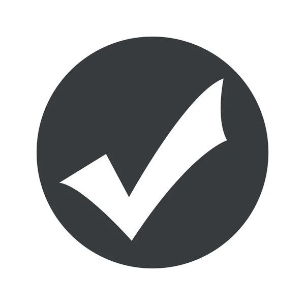 Monochrome round tick mark icon — Stock Vector