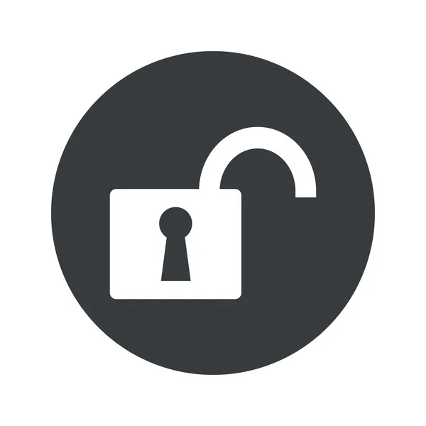 Monochrome round unlocked icon — Stock Vector
