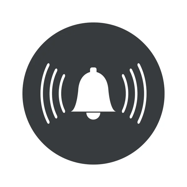 Monochrome round alarm icon — Stock Vector